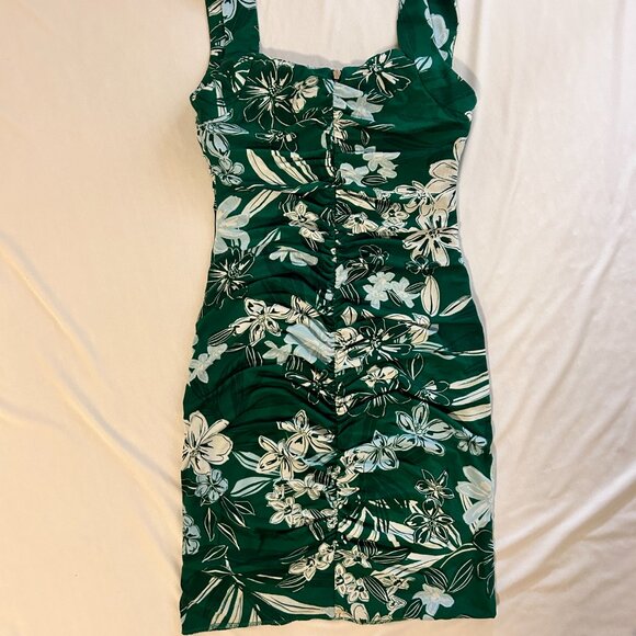 GUESS Women's V-Neck Full Front Zip Floral Printed Sheath Dress Size S - Picture 6 of 10